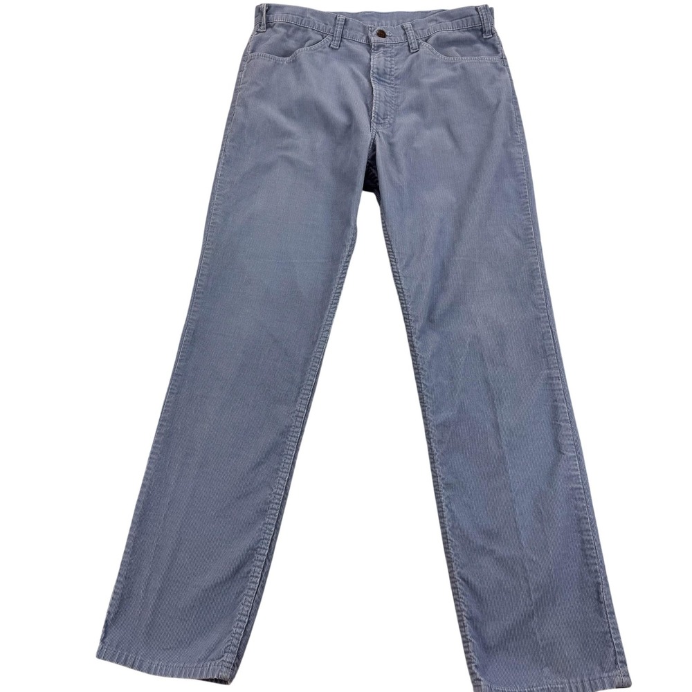 Vintage Levis 519 Corduroy Pants Mens 33x31 Actual Blue 80s Slim Straight Lean